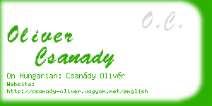 oliver csanady business card