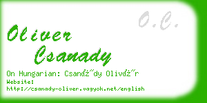 oliver csanady business card